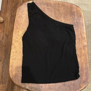 Black, one shoulder tank top, size small, so soft, goes with everything!